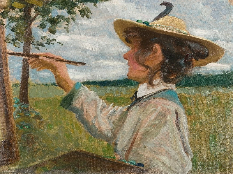 1883- Fidus - La moglie dell'artista al cavalletto